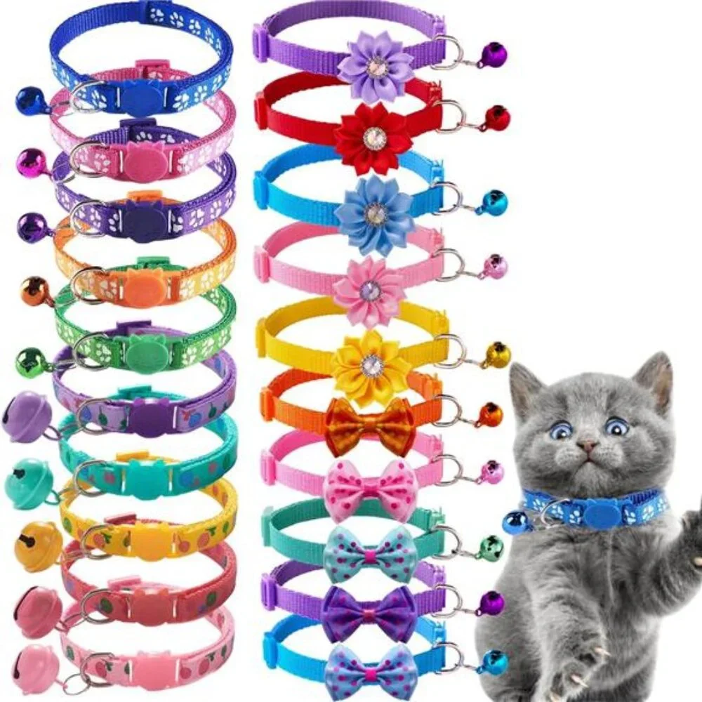 20PCS Cute Cat Collars Breakaway with Bell,